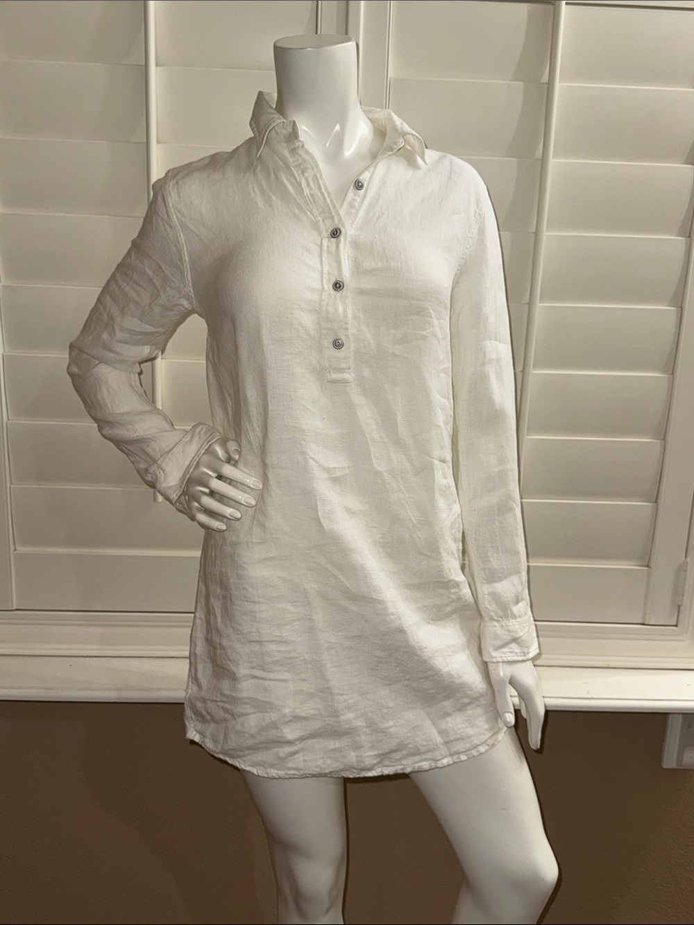 Faherty Lighthouse Shirt Dress White